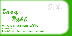 dora mahl business card